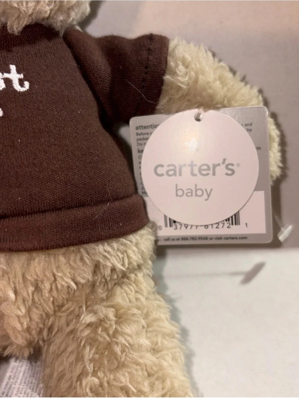 Carter's Beige Plush Bear with Brown Shirt “My first Bear”brand new with tags